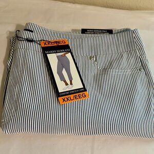 New Mario Serrani Comfort Stretch Capri Pants Women's Size XXL Stripe Coastal